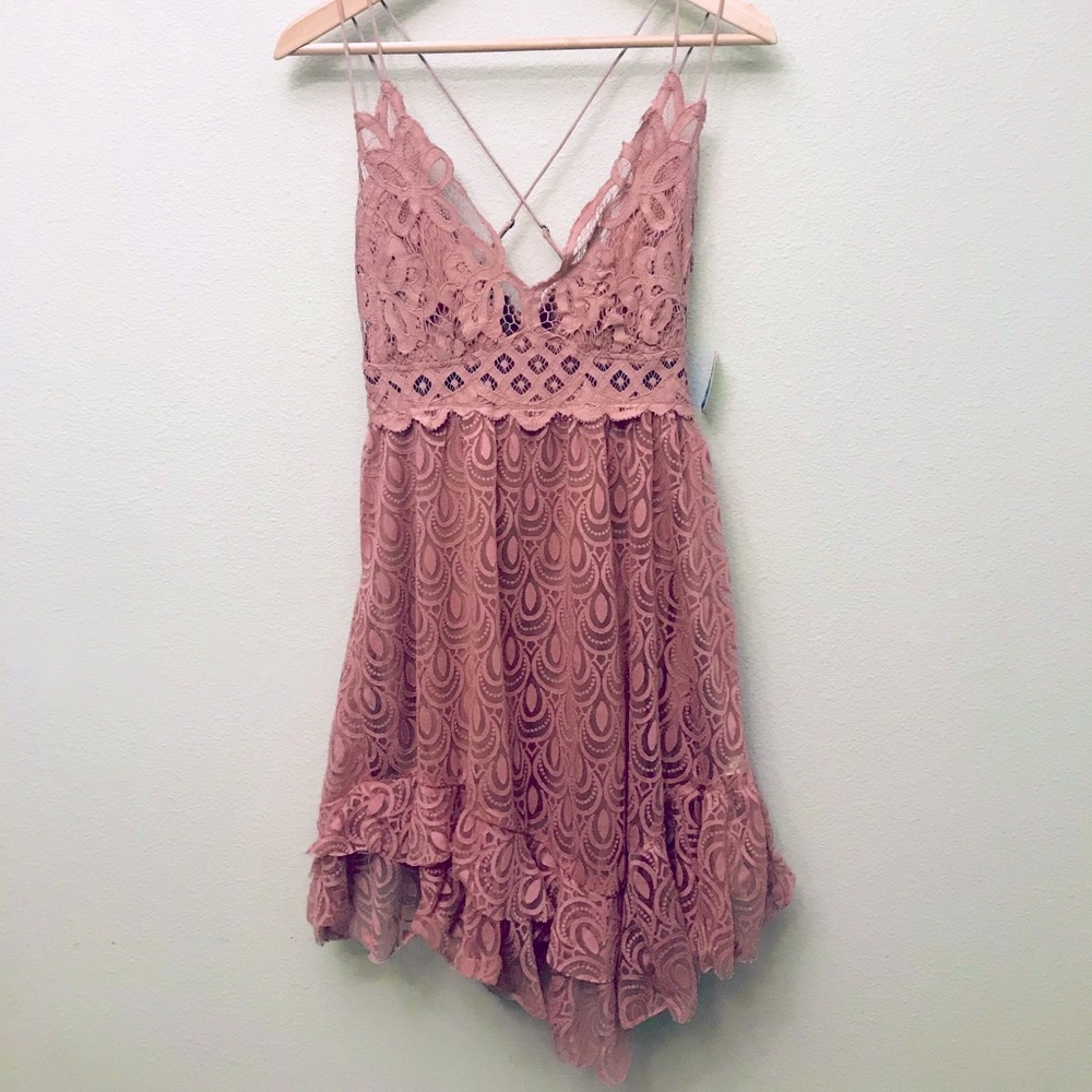 NWT Free People Adella Burnout Slip Lace Dress M